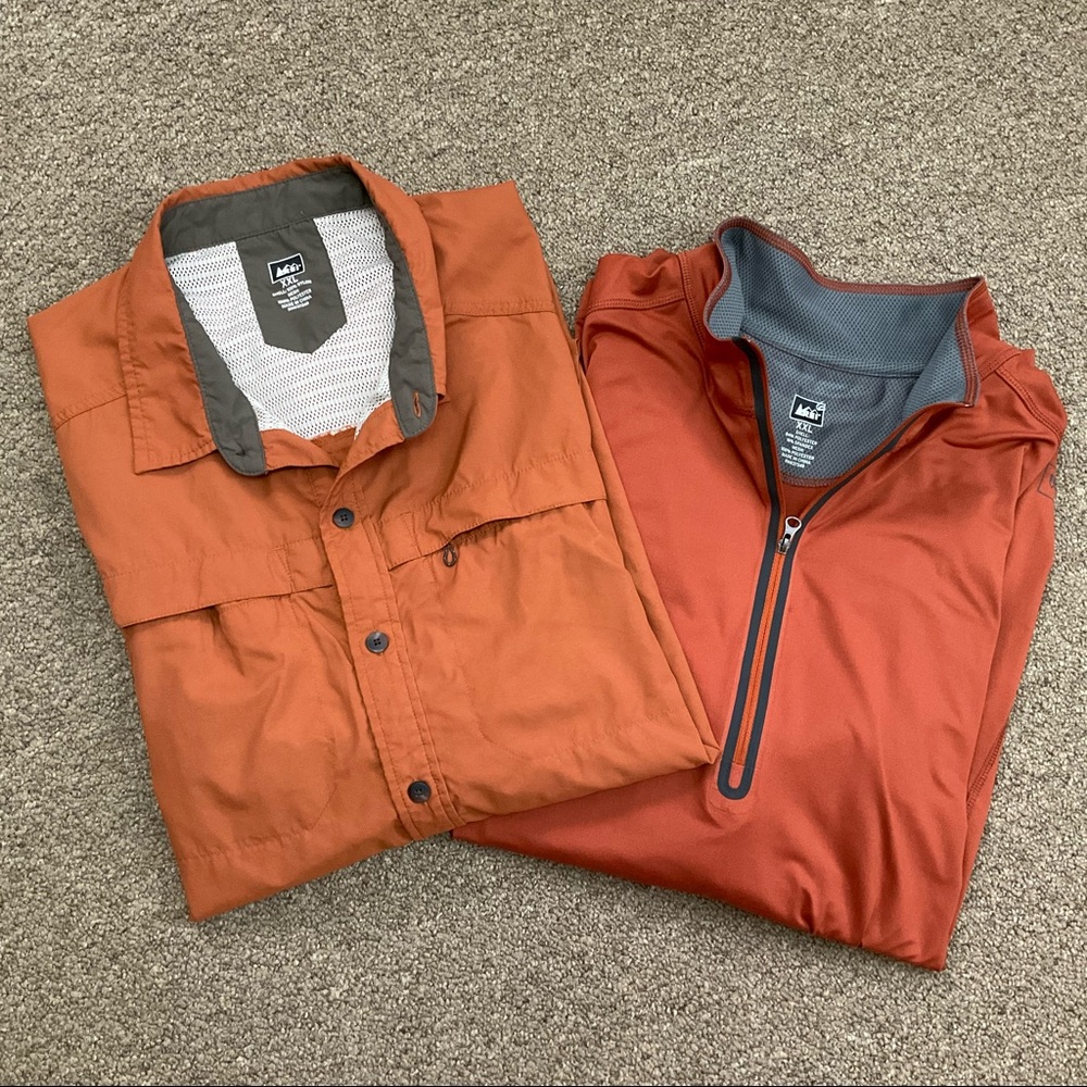 REI mens bundle SS XXL Rust Vented Outdoor Shirts
